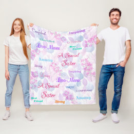 Manta Polar Pastel Floral Especial Hermana Atenta Corderoso