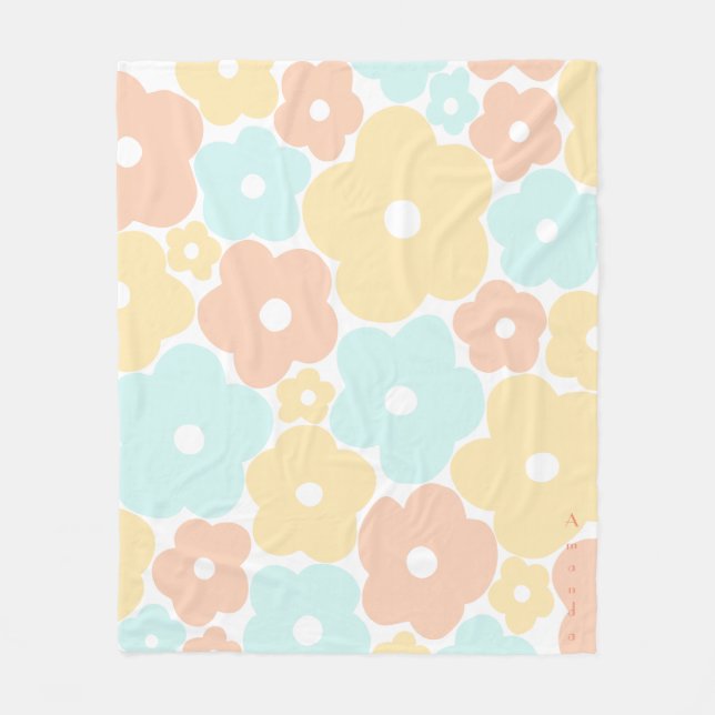 Manta Polar Pastel floral Fleece Blanket (Anverso)