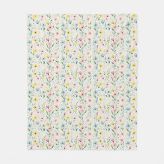 Manta Polar pastel garden watercolor florals