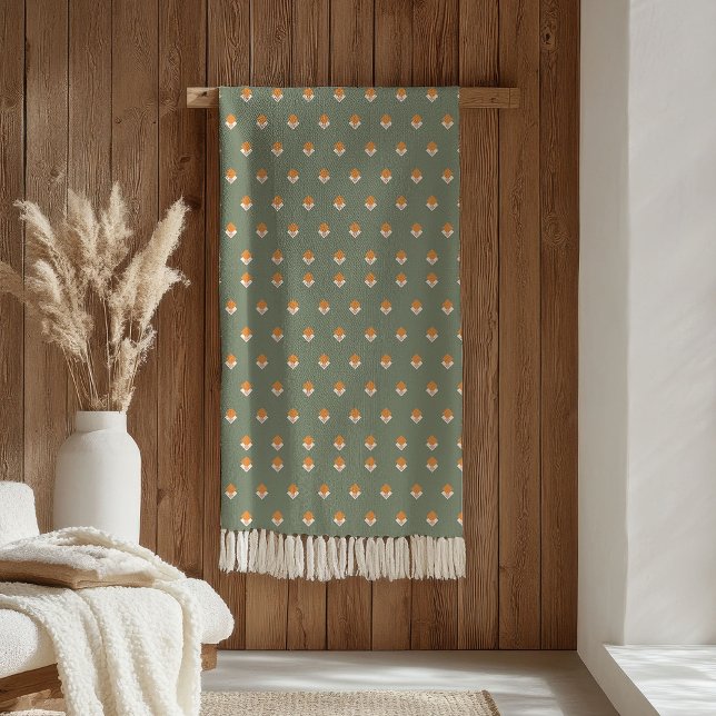 Manta Polar Pastel Green Blanket Groovy 70s Floral Accent (Pastel Green Blanket Groovy 70s Floral Accent)