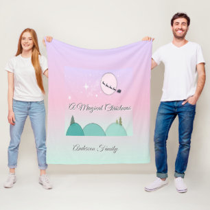 Manta Polar Pastel Luna de Navidad Resplandor Acogedor