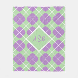 Manta Polar Pastel Mint Purple Argyle Modern Monogram