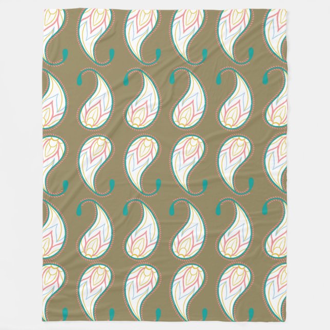 Manta Polar Pastel Paisley (Anverso)