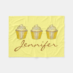 Manta Polar Pastel personalizado de pastel de limón amarillo