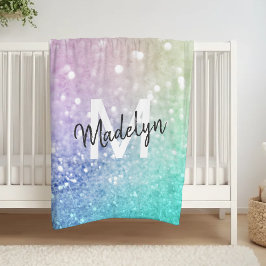 Manta Polar Pastel Purpurina Bokeh BackgroundGlam Elegant Glit