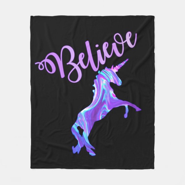 Manta Polar Pastel Rainbow cree en Unicorn (Anverso)