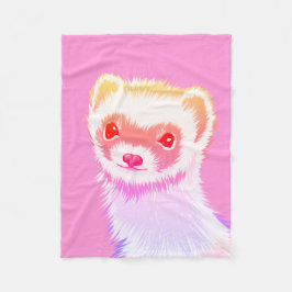 Manta Polar Pastel Rainbow Ferret - Cute Pink Pet Art