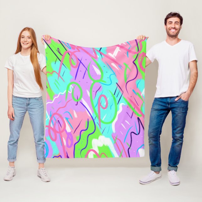 Manta Polar Pastel Resumen de Arte Pop (In situ)