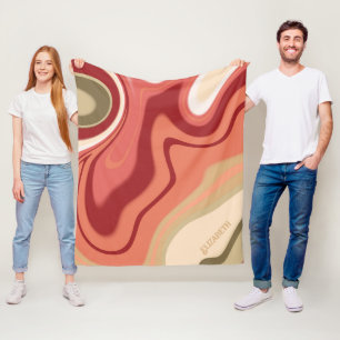 Manta Polar Pastel rosa y verde Resumen Personalizado Inespiri