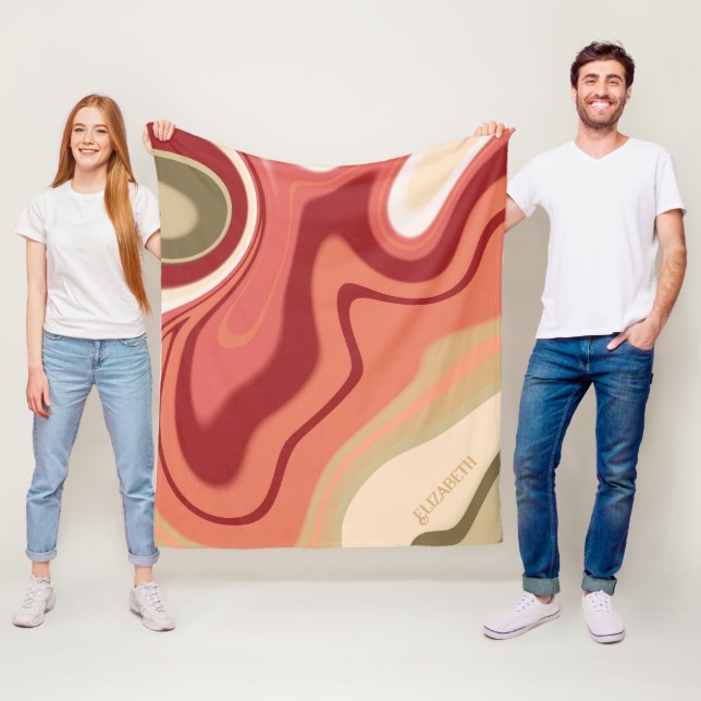 Manta Polar Pastel rosa y verde Resumen Personalizado Inespiri (In situ)