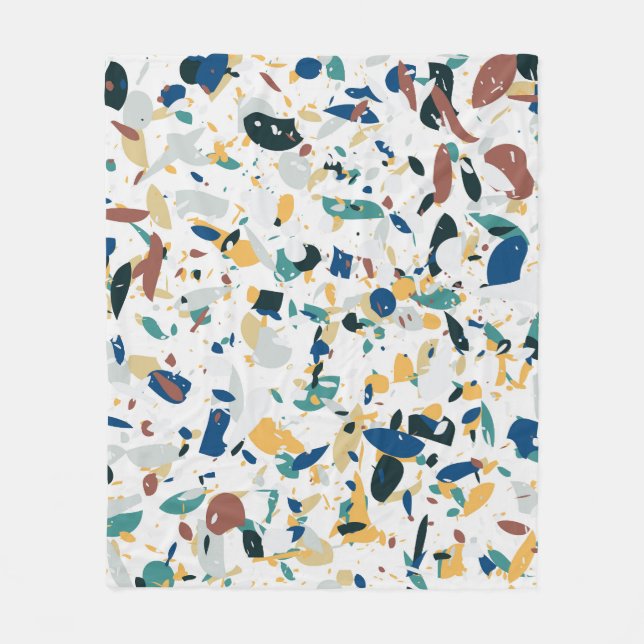 Manta Polar Pastel Terrazzo: Patrón Resumen Moderno. (Anverso)