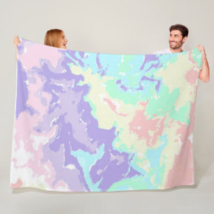 Manta Polar Pasteles de acuarela de unicornio