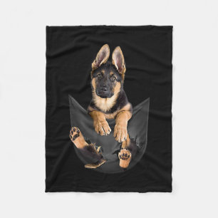 Manta Polar Pastor Alemán En Pocket T-Shirt Divertido Perro L