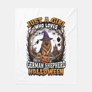 Manta Polar Pastor Alemán Halloween Perro Bruja Sombrero Calab