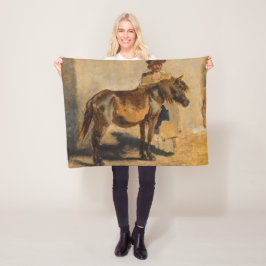 Manta Polar Pastor con caballo (arte equino)