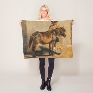 Manta Polar Pastor con caballo (arte equino)