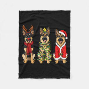 Manta Polar Pastoral Alemán Retro Navidad Santa Reno Gsd