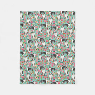 Manta Polar Pastores australianos Florals Blanket - perro aust