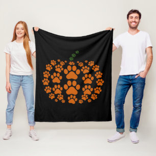 Manta Polar Pata Calabaza Huella de Pata Perro Día de Acción d
