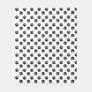 Manta Polar Pata de lobo en blanco y negro