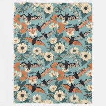 Patchwork floral Halloween Bats & Flowers