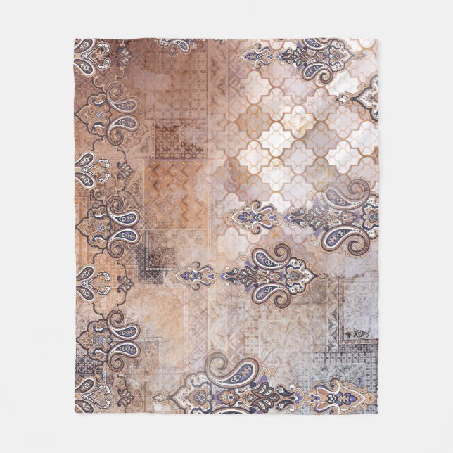 Manta Polar Patchwork Paisley (Anverso)