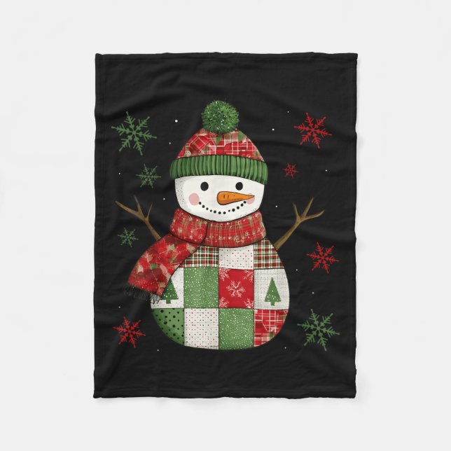 Manta Polar Patchwork Snowman Retro Funny Christmas Snowman Ho (Anverso)