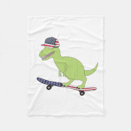 Manta Polar Patinaje de Dinosaurios de Bandera Americana