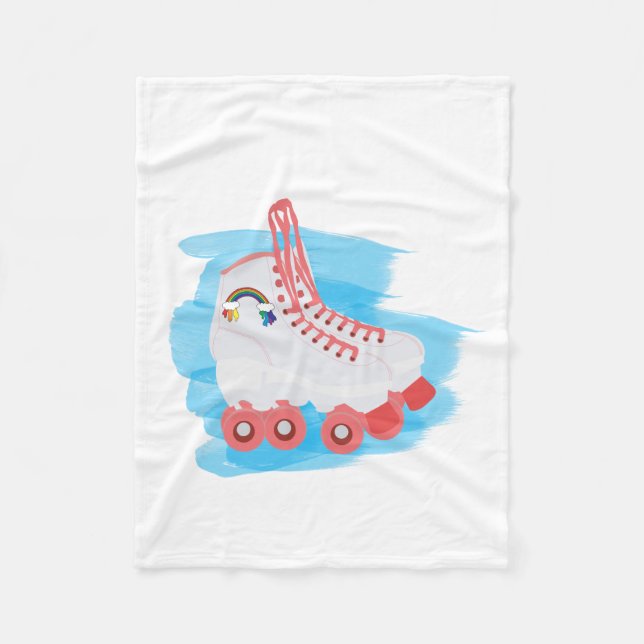 Manta Polar Patines de rodillos con salpicadura de acuarela (Anverso)