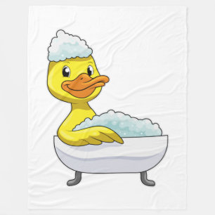 Manta Polar Pato de baño con bañera y espuma