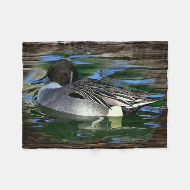 Manta Polar Pato Mallard En El Lago (Frente (Horizontal))