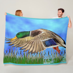 Manta Polar Pato Mallard en vuelo