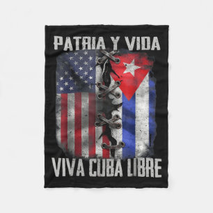 Manta Polar Patria Y Vida Viva Cuba Libre Patriótico Retro USA