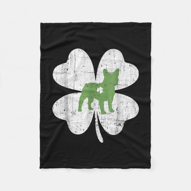 Manta Polar Patricks Day Boston Terrier Dog Lover Shamrock (Anverso)