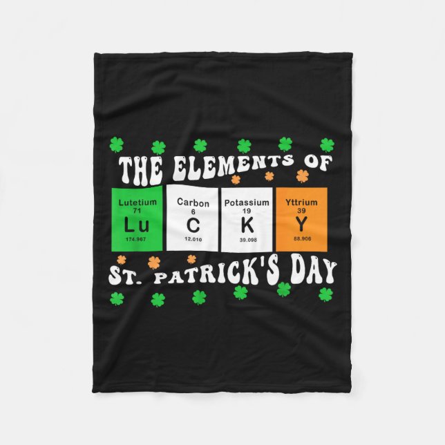 Manta Polar Patricks Day Funny Elements Of Lucky Periodic Tabl (Anverso)