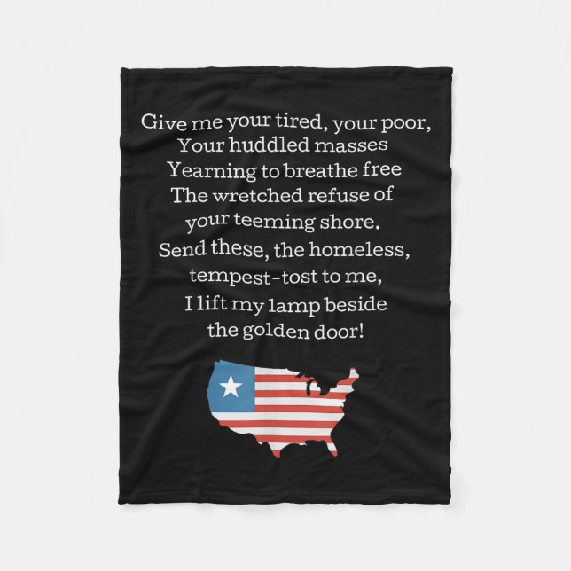 Manta Polar Patriotic New Colossus Emma Lazarus Quote Usa Gift (Anverso)
