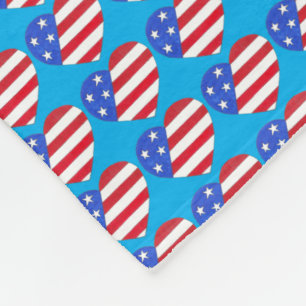 Manta Polar Patriotic USA Stars Stripes Heart American Flag
