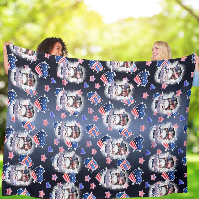 Manta Polar Patriótico All American Mama Messy Bun (Subido por el creador)