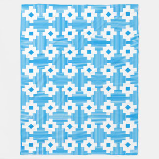 Manta Polar Patrón 061214 - Blanco con Azul 009dea