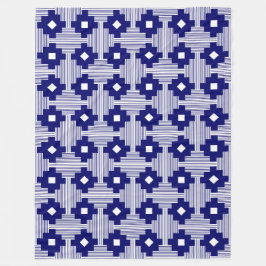 Manta Polar Patrón 061214 - Marina Profunda con Blanco