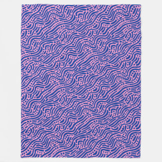 Manta Polar Patrón abstracto 110523 - Azul marino y rosa