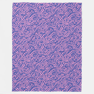 Manta Polar Patrón abstracto 110523 - Azul rosado y naval