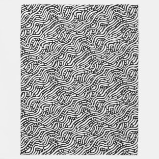 Manta Polar Patrón abstracto 110523 - Blanco sobre negro