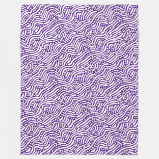 Manta Polar Patrón abstracto 110523 - Blanco sobre púrpura rea