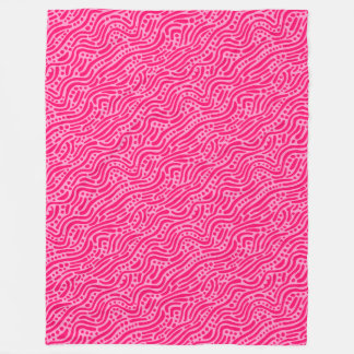 Manta Polar Patrón abstracto 110523 - Rojo neón y rosa