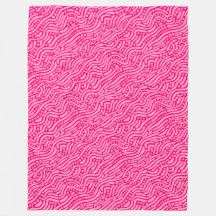 Manta Polar Patrón abstracto 110523 - Rojo rosa y neón