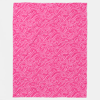 Manta Polar Patrón abstracto 110523 - Rojo rosa y neón