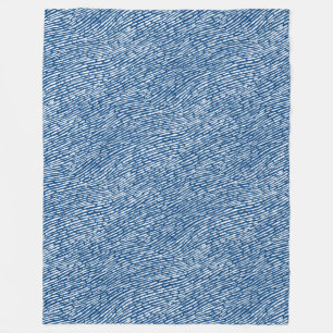 Manta Polar Patrón abstracto 140523 - Blanco sobre azul shibor