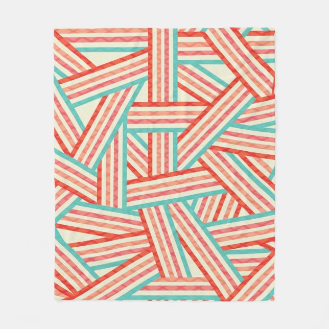 Manta Polar Patrón abstracto a rayas coloridas (Anverso)