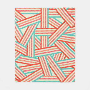 Manta Polar Patrón abstracto a rayas coloridas